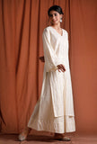 Set of 2: Off White and Golden Kurta with Palazzo