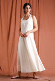 Off White Halter Neck Cotton Dress