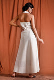 Off White Halter Neck Cotton Dress