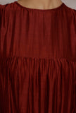 Insha Maroon Chanderi Tier Long Dress