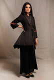 Black Asymmetrical Front Tie Robe