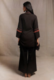 Black Asymmetrical Front Tie Robe