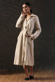 Beige Cotton Silk Trench Coat