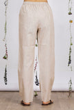 Beige Straight Cotton Khadi Pants