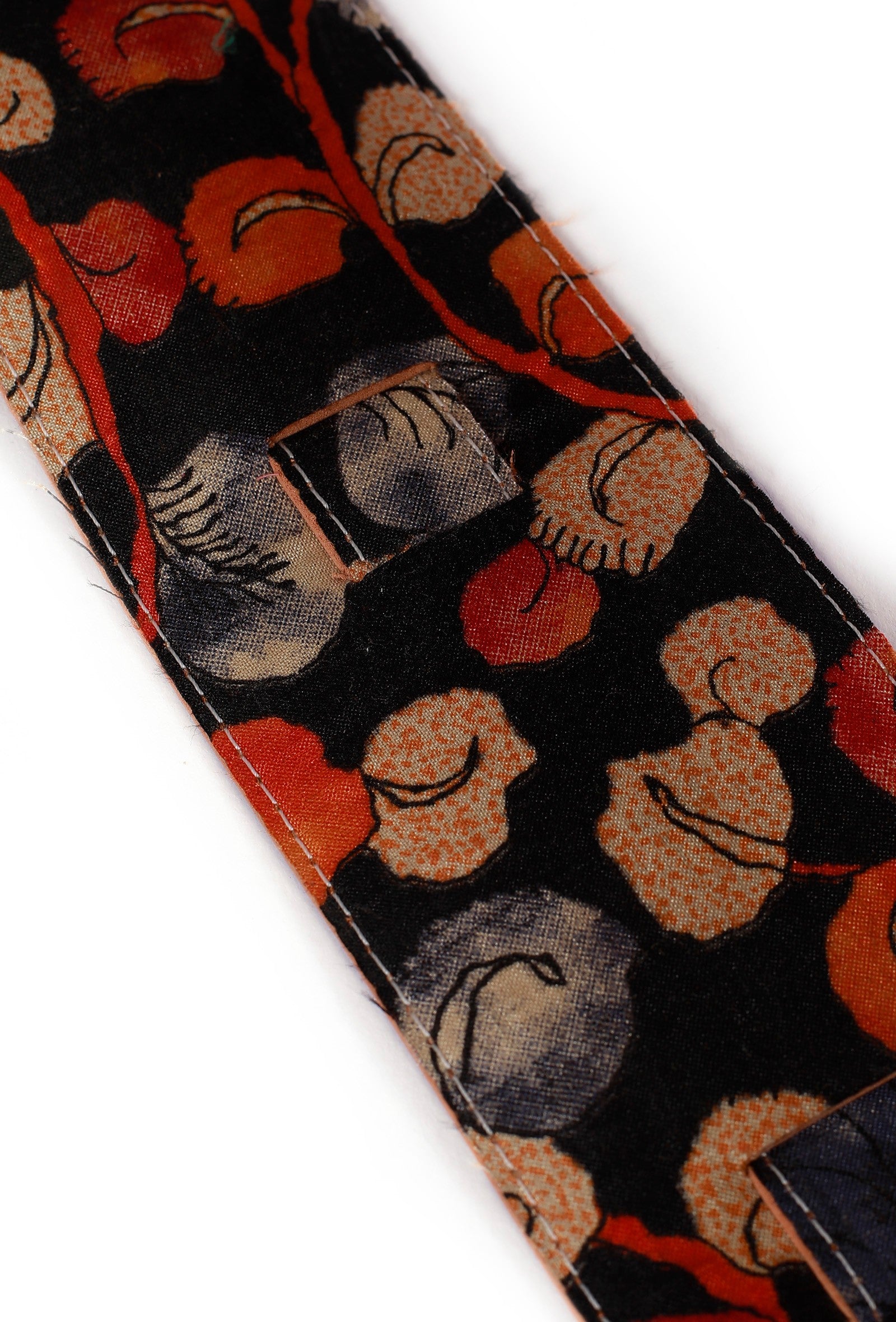 Beige Kalamkari Printed Cotton Silk Midi Dress With Single Buckle Belt