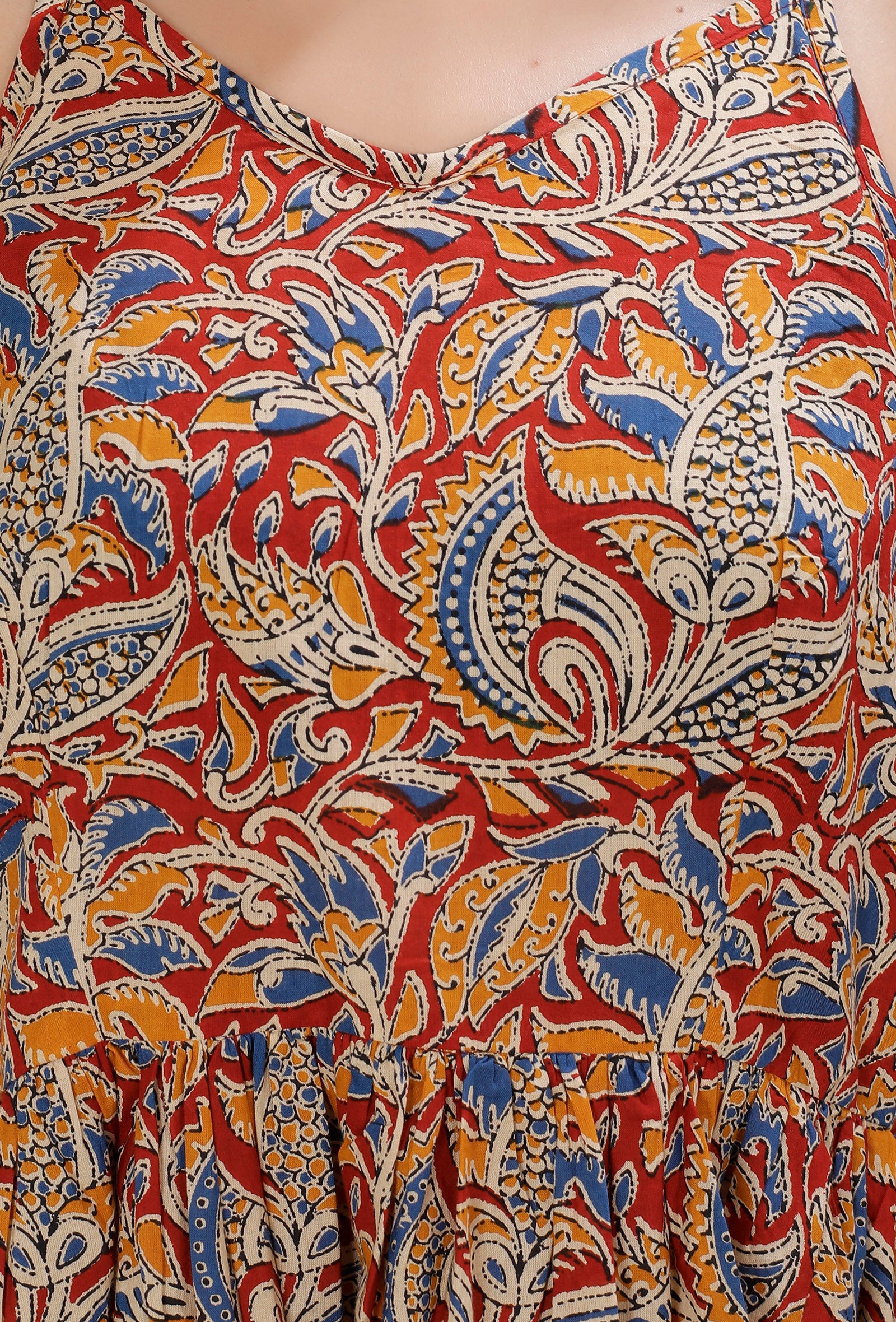 beige kalamkari dress