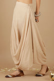 Beige Plain Drape Skirt