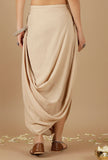 Beige Plain Drape Skirt