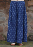 Set Of 2:Luni Indigo Printed Tiered Kurta & Palazzo Pants