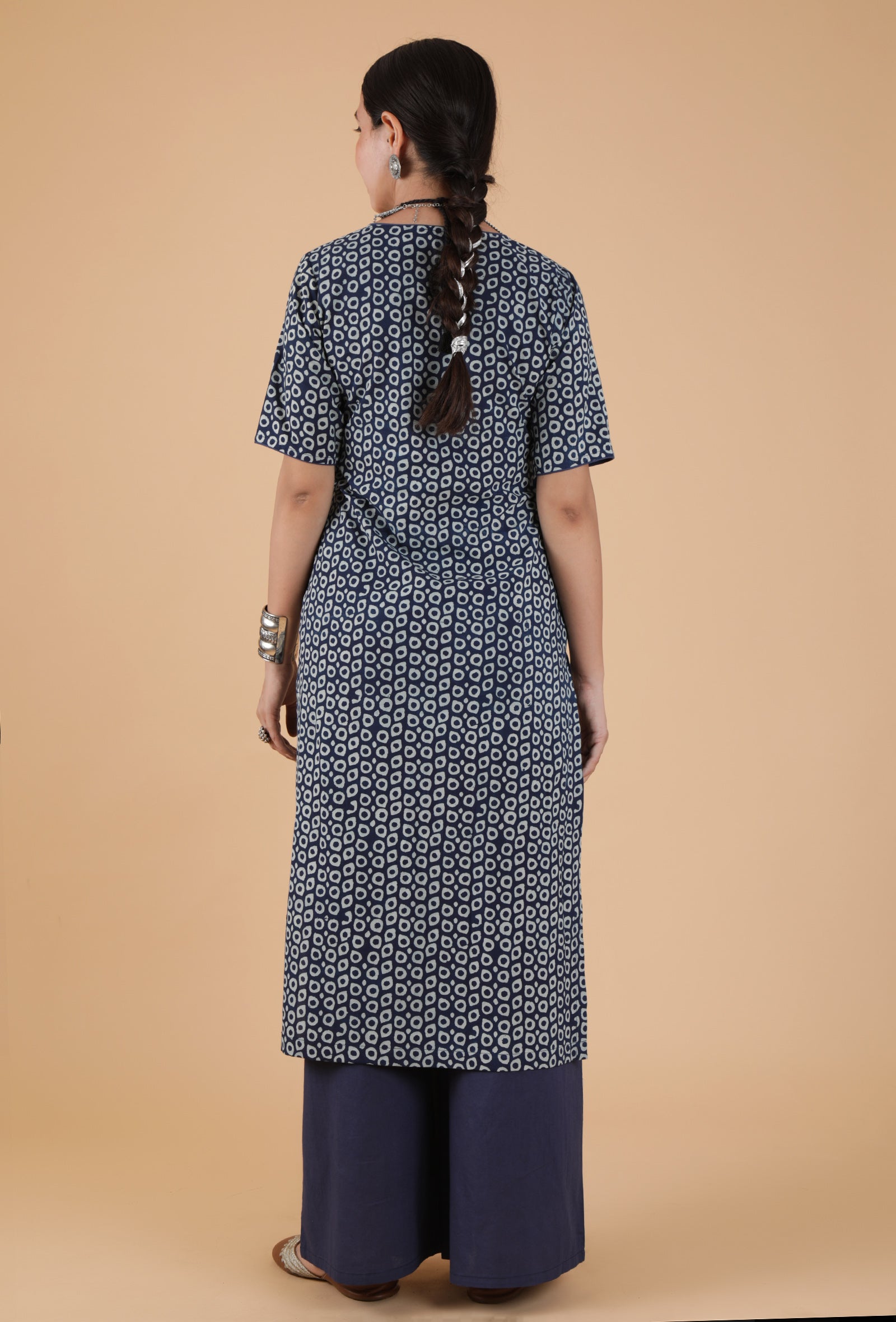 Aayushi Indigo Hand Block Printed Straight Kurta