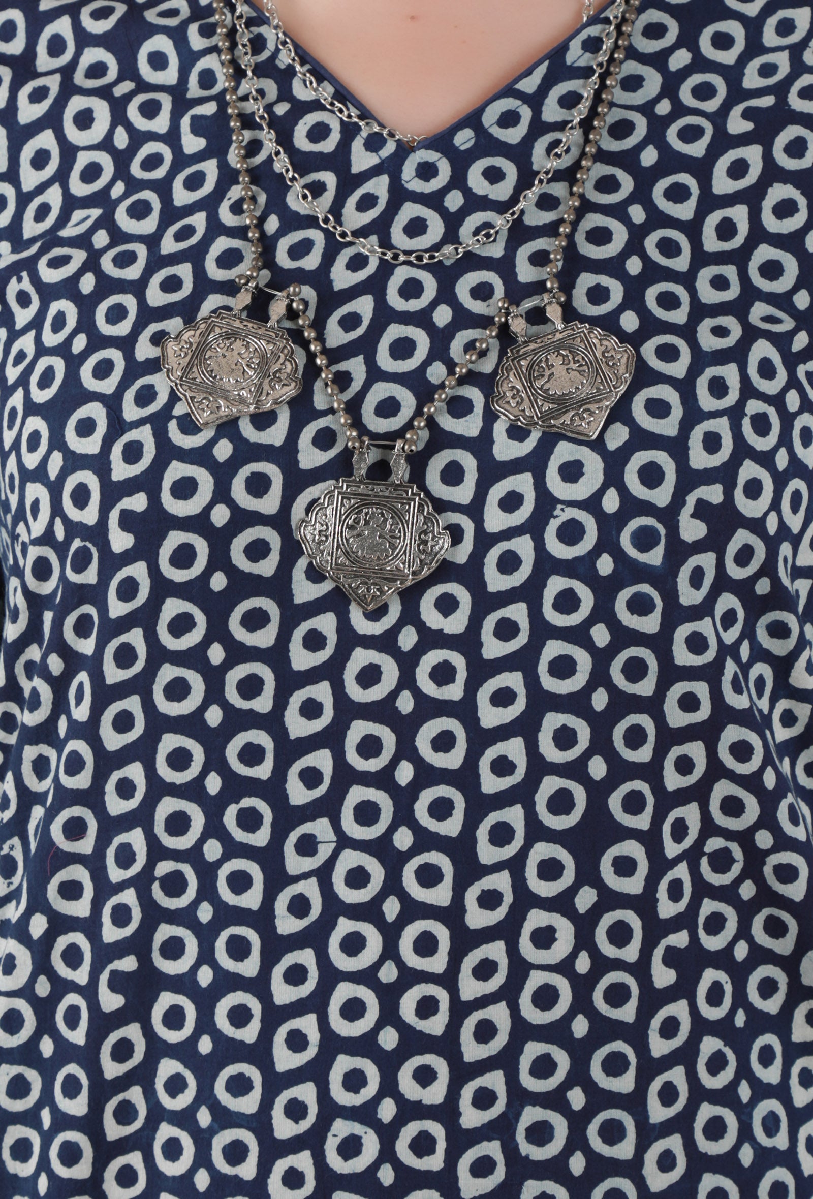 Aayushi Indigo Hand Block Printed Straight Kurta