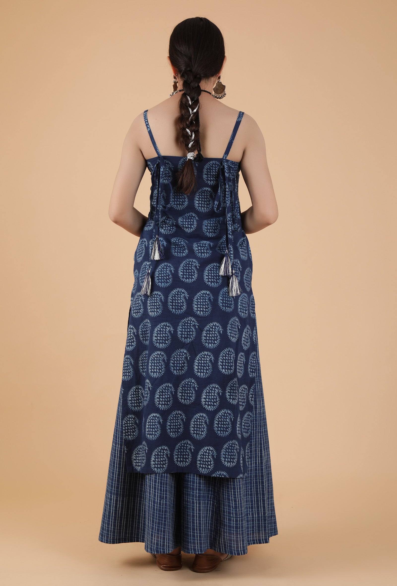 Adira Indigo Paisley Printed Straight Kurta