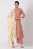 Banana Yellow Chickoo Net Dupatta