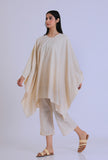Off White Schiffli Cotton Kaftan