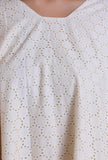 Off White Schiffli Cotton Kaftan