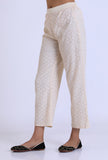 Off White Schiffli Cotton Pant