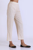 Off White Schiffli Cotton Pant
