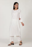 White Moti Handwork Cotton Kurta
