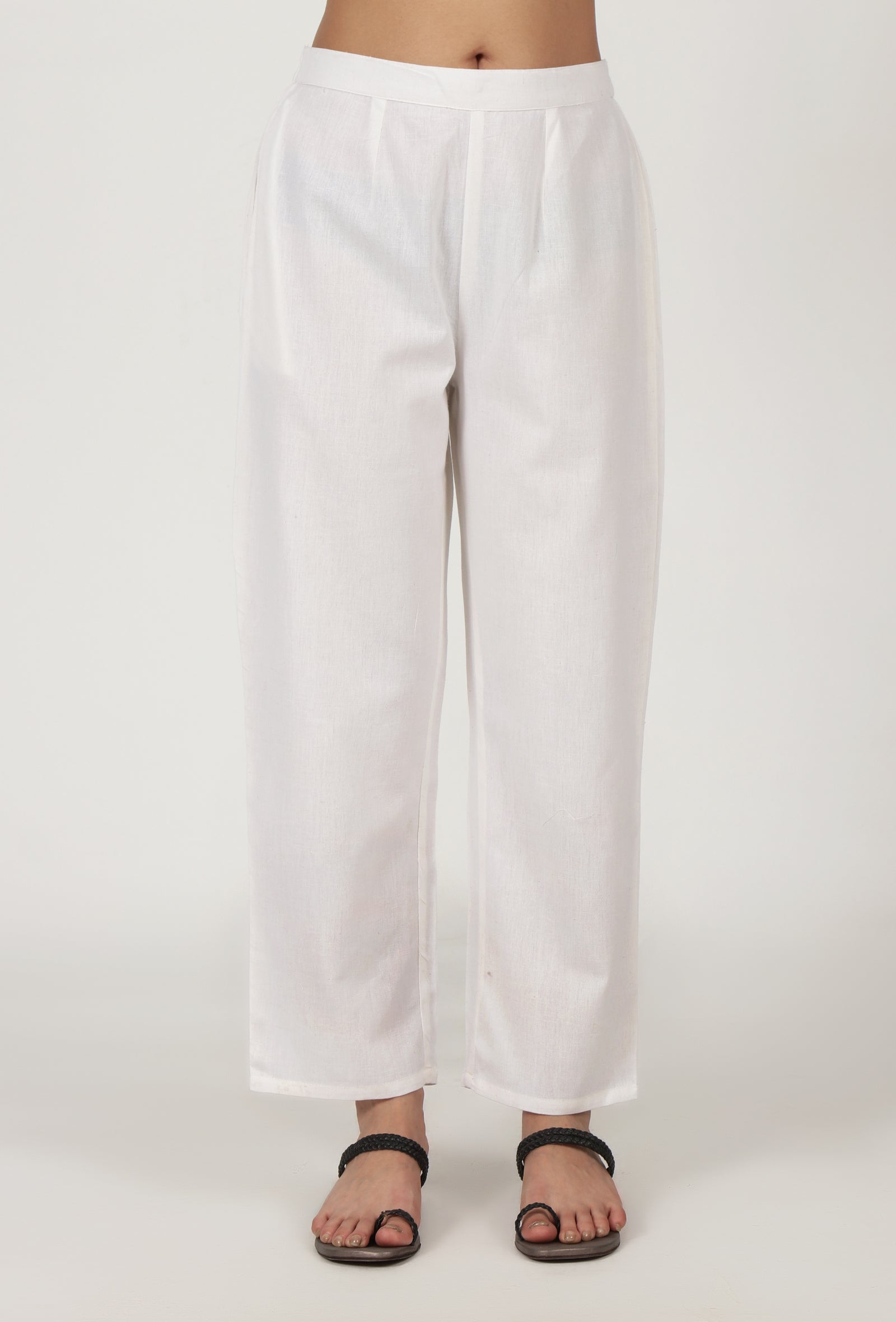 White Cotton Women Pant