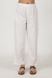 White Cotton Women Pant