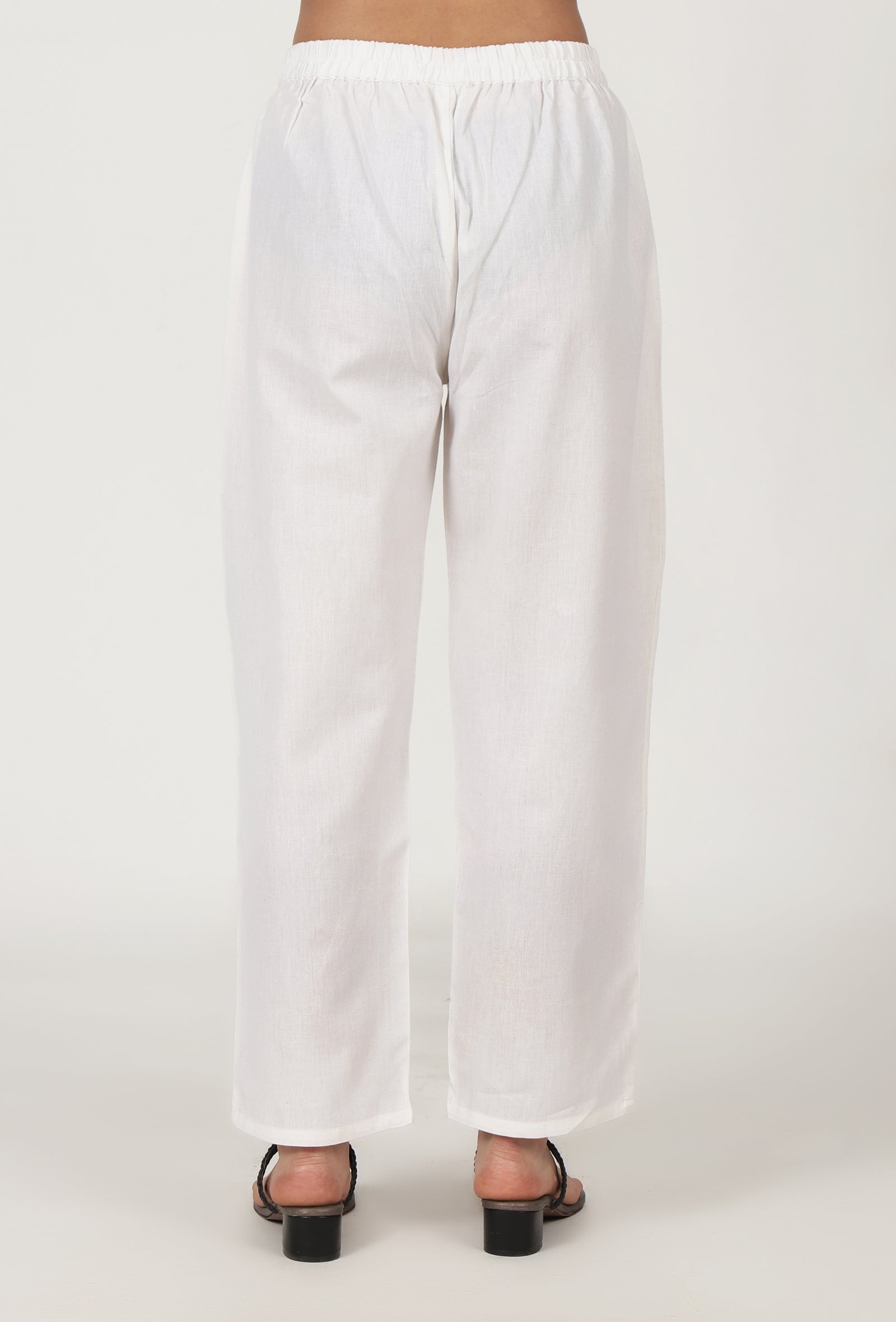 White Cotton Women Pant