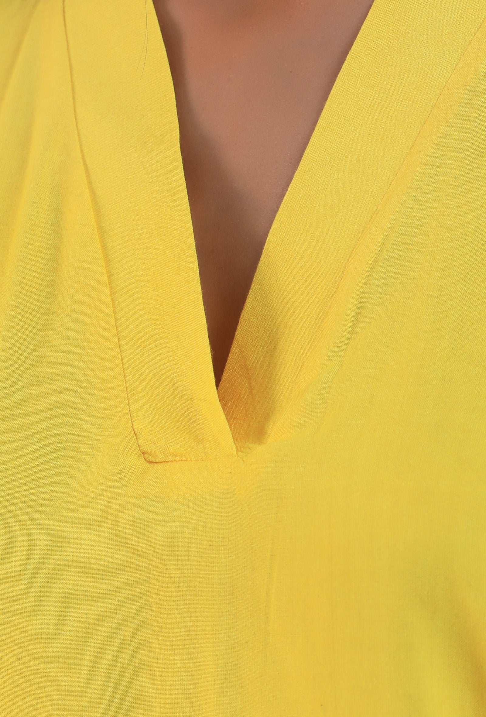 Yellow Color Vneck Top