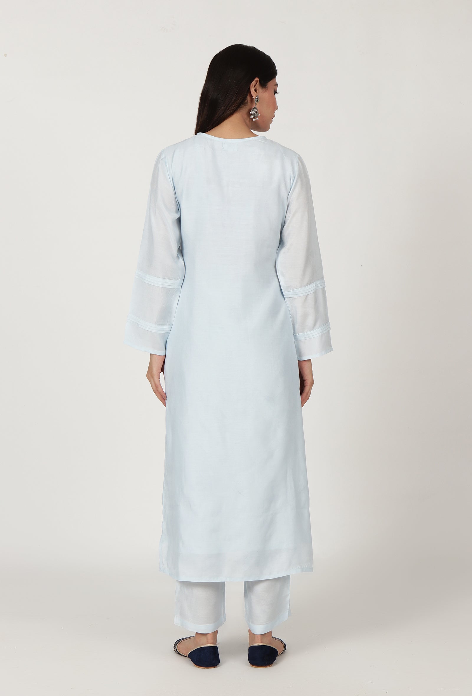 Set Of 2: Grey Cotton Kurta & Pant Set