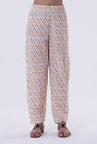 White & Multicolor Cotton Block Printed Pant