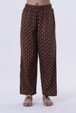 Brown & Multicolor Cotton Block Printed Pant