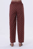 Red & Multicolor Cotton Block Printed Pant