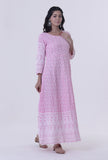 Pink Cotton Chikankari Kurta