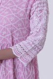Pink Cotton Chikankari Kurta