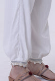 Set Of 2: White Lurex Kurta With Pant Set