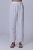 White Cotton Chikankari Laces Pant