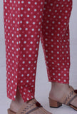 Set Of 2: White Cotton Kurta & Pant Set with Pink Motif