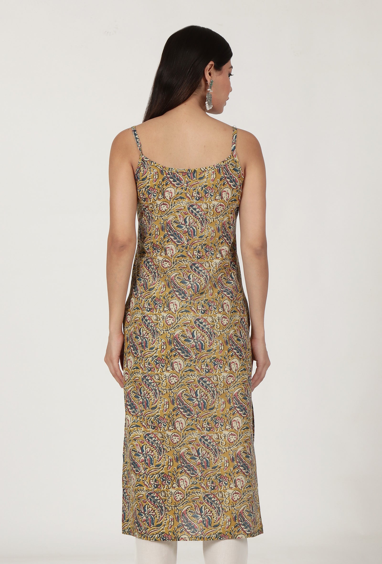Kalamkari Printed Yellow Color Cotton Slip