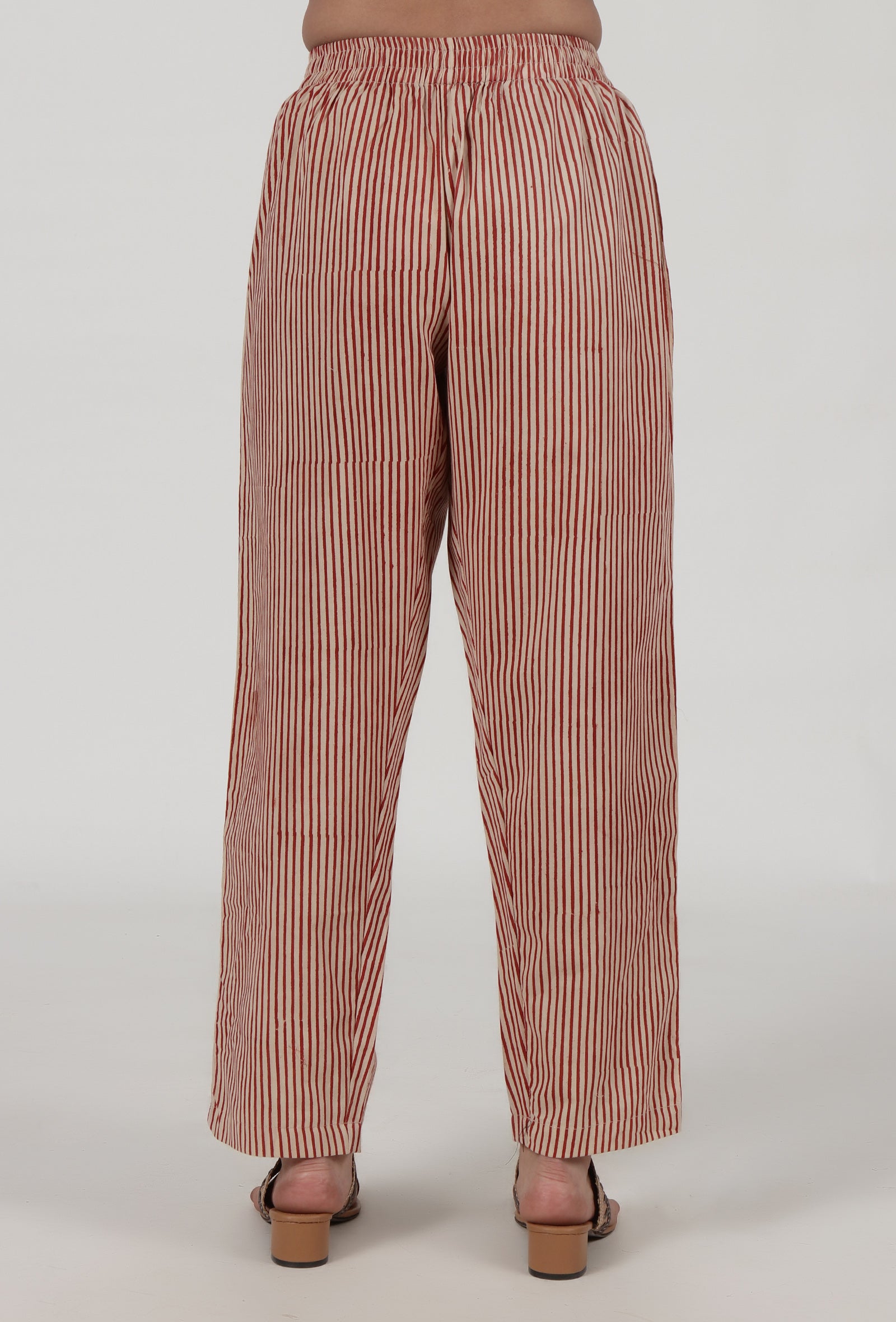Ajrakh Printed White & Red Cotton Pant