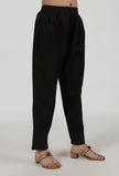 Comfortable black cotton pants for casual wear