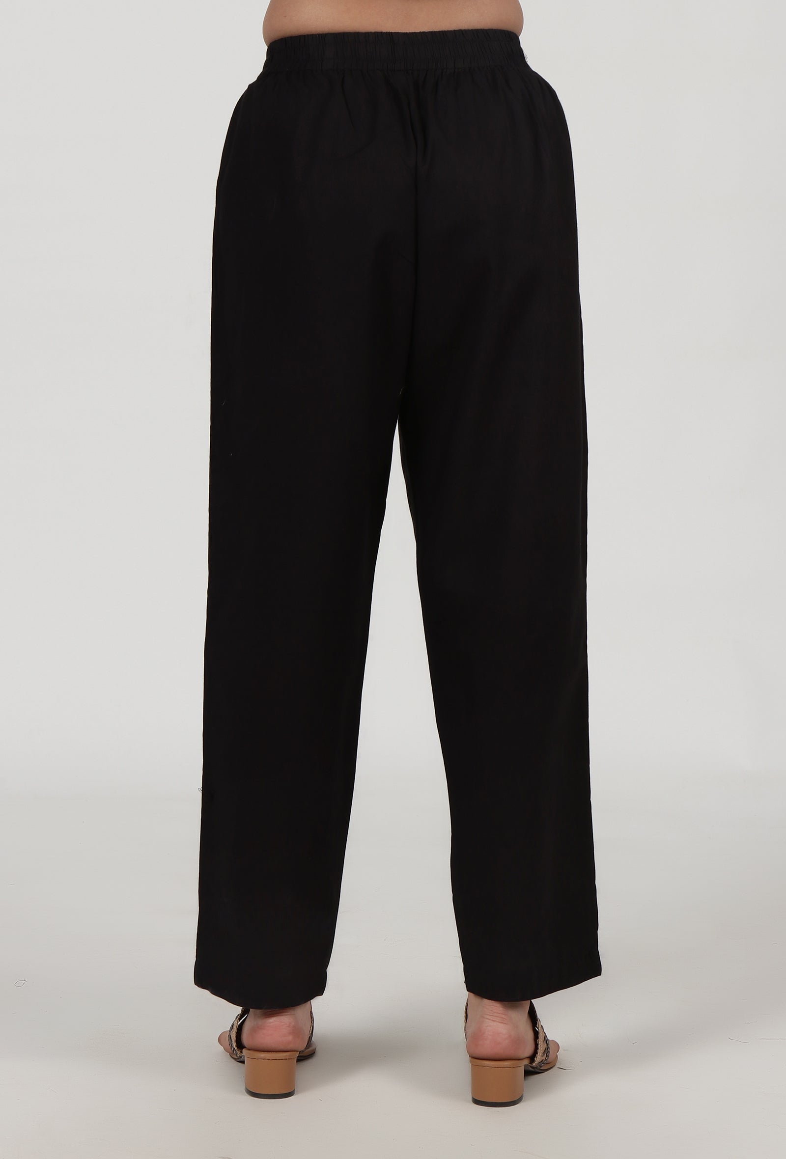 Stylish black cotton pants made from breathable fabric