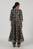 Ajrakh Printed Black Cotton Anarkali