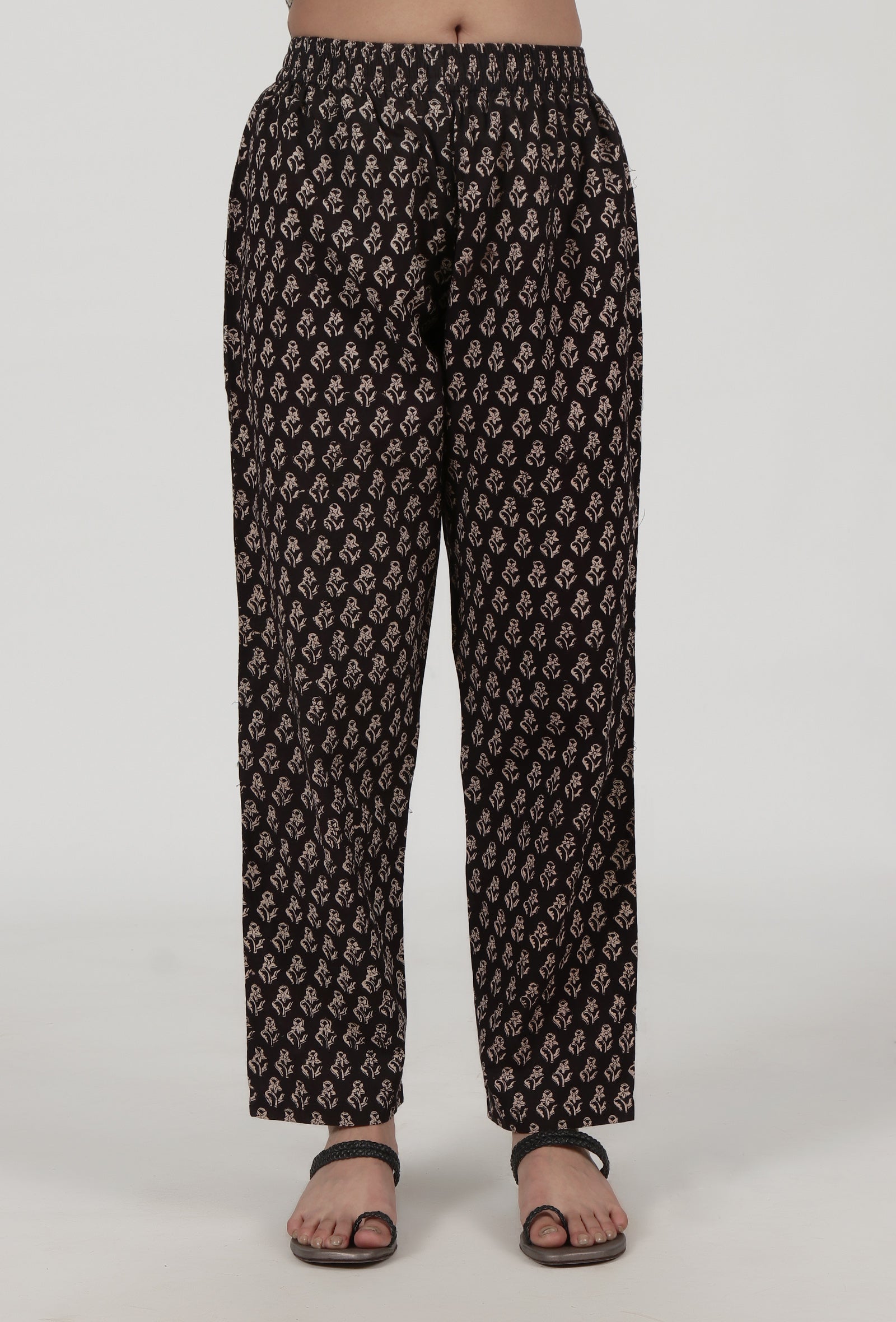Ajrakh Printed Black Cotton Pant