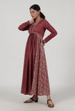 Ajrakh Print Red Cotton Dress