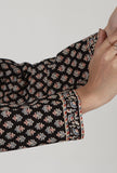 Ajrakh Print Black Cotton Dress