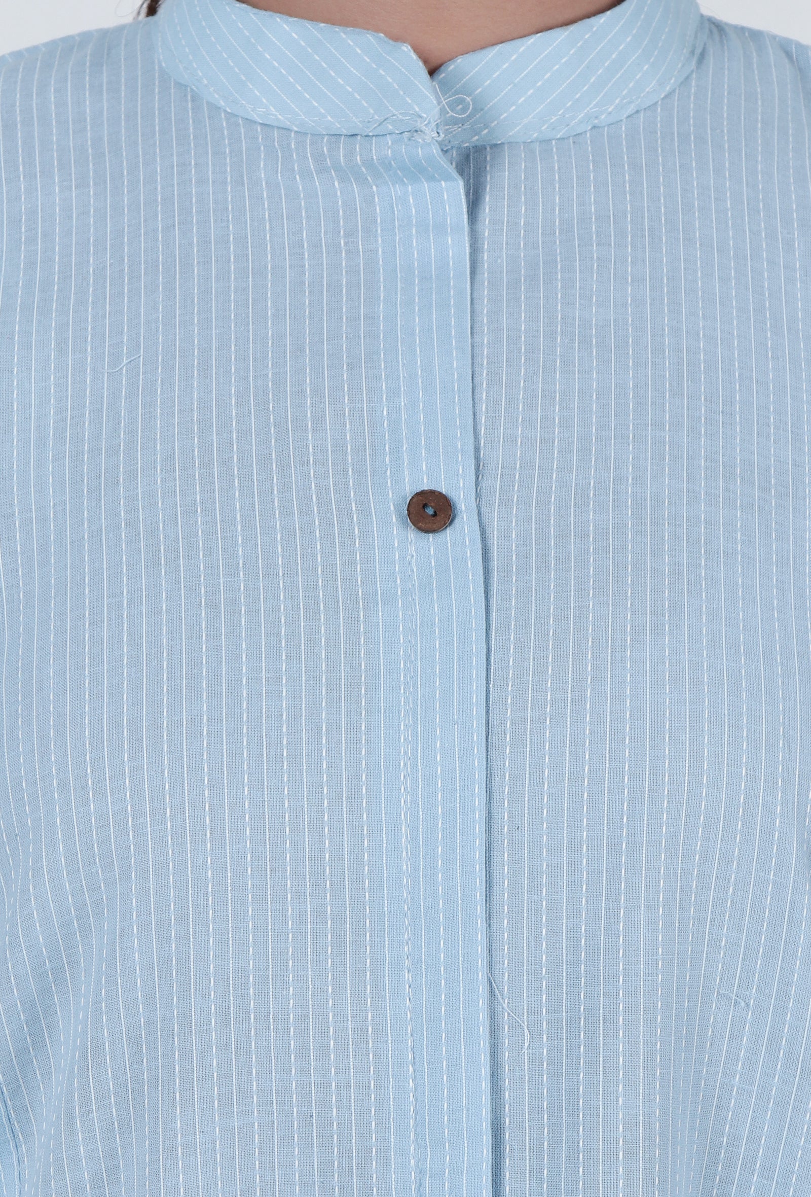 Set Of 2: Sky Blue Cotton Kurta & Pant Set