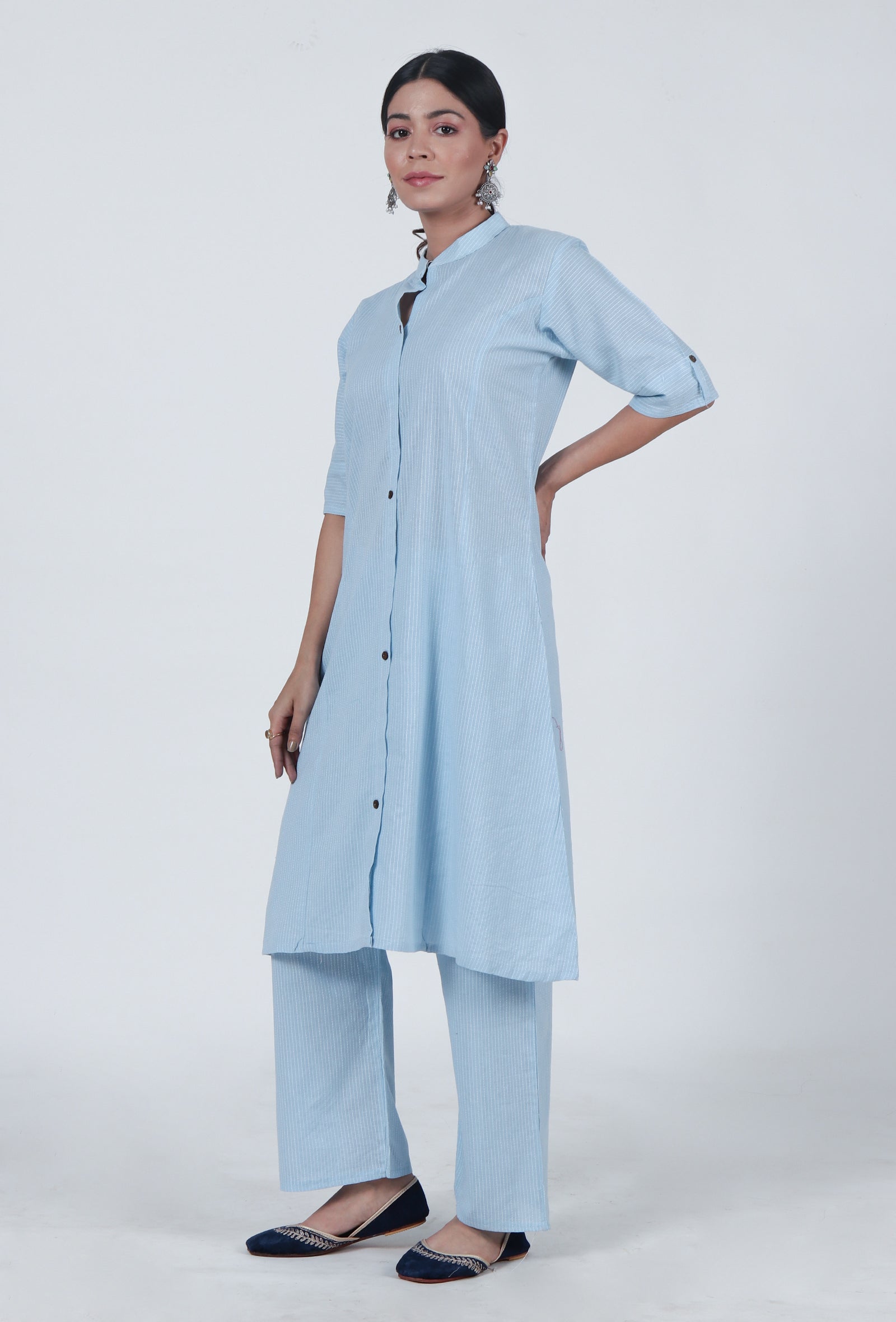 Sky Blue Cotton Kurta
