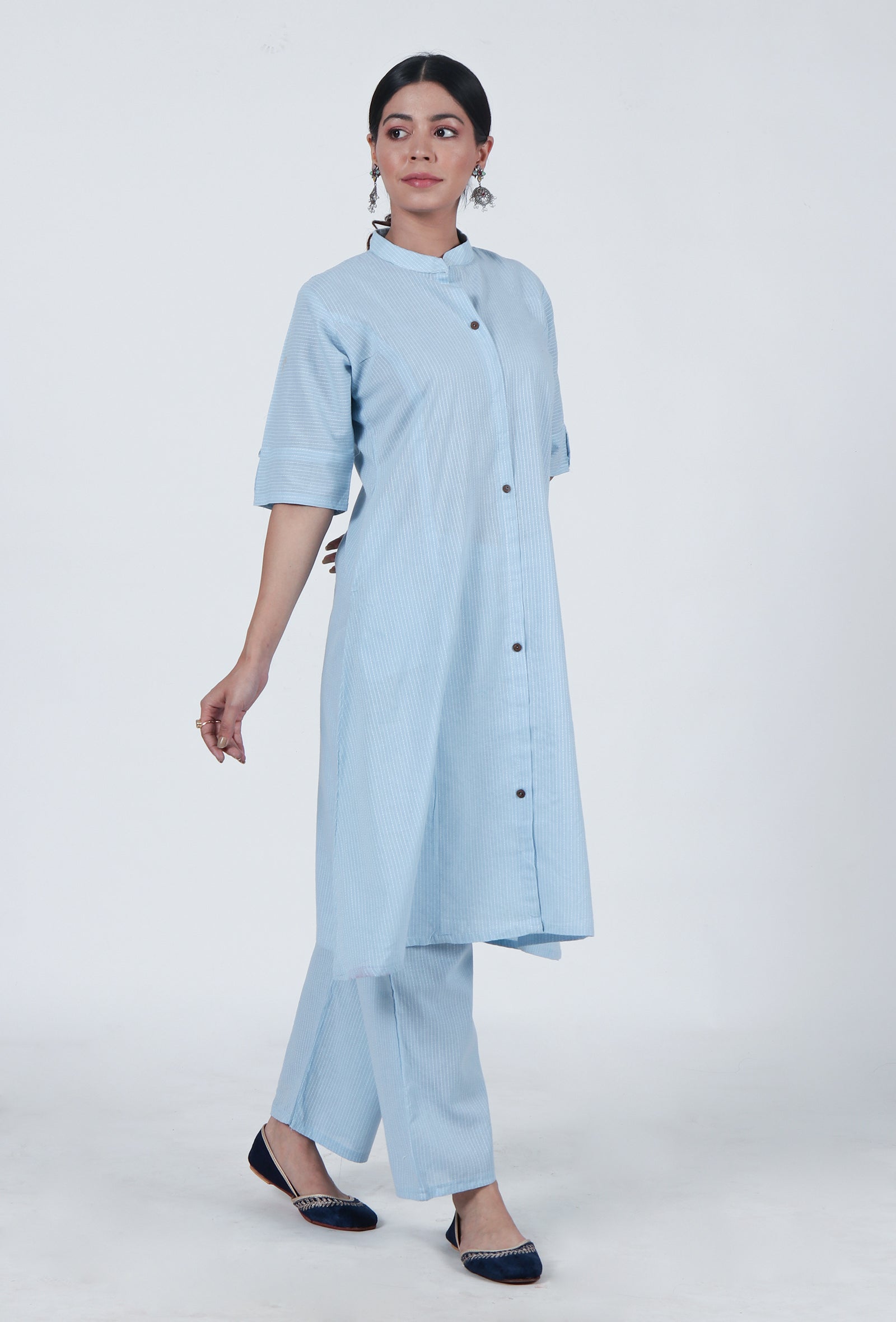 Sky Blue Cotton Kurta