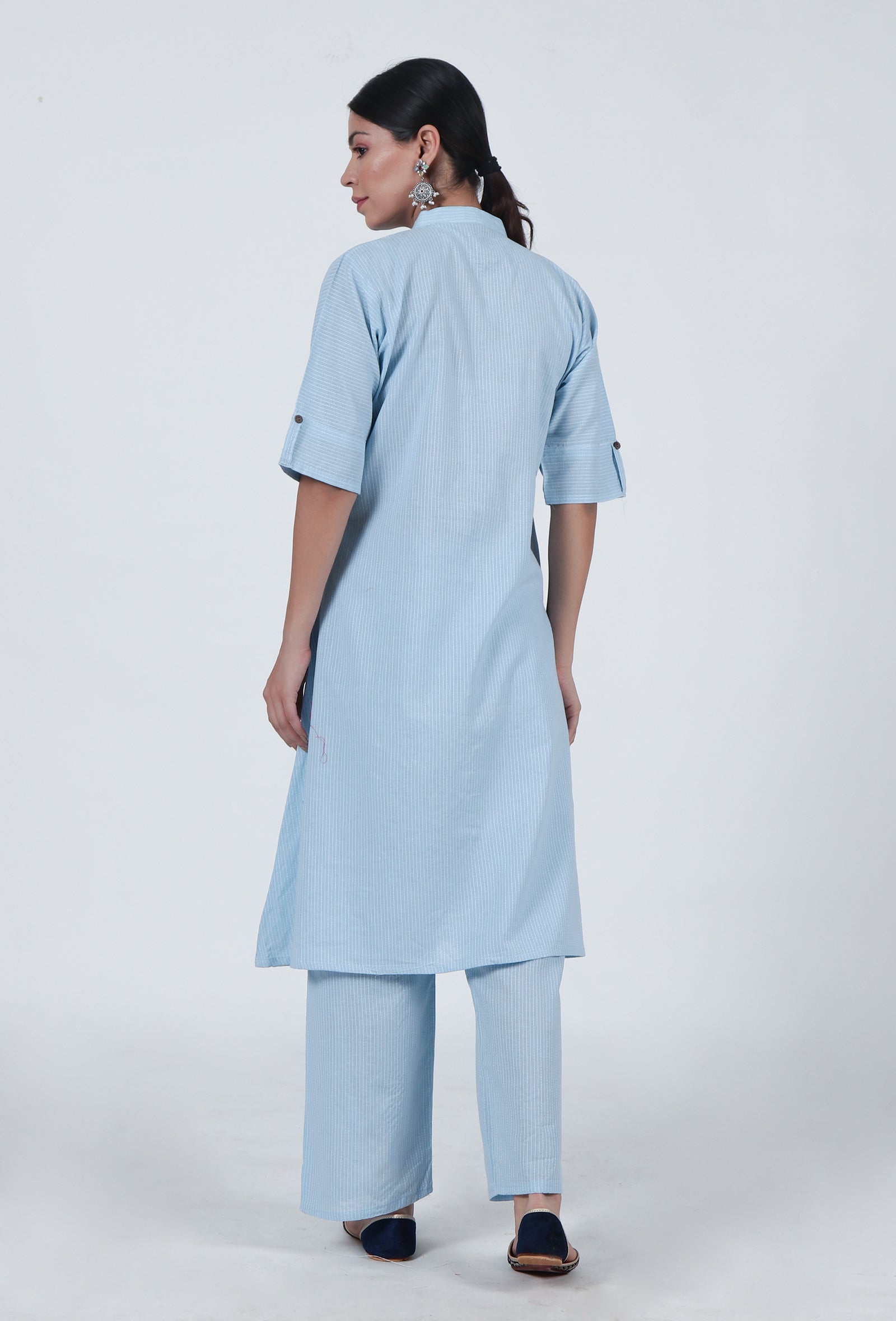 Sky Blue Cotton Kurta