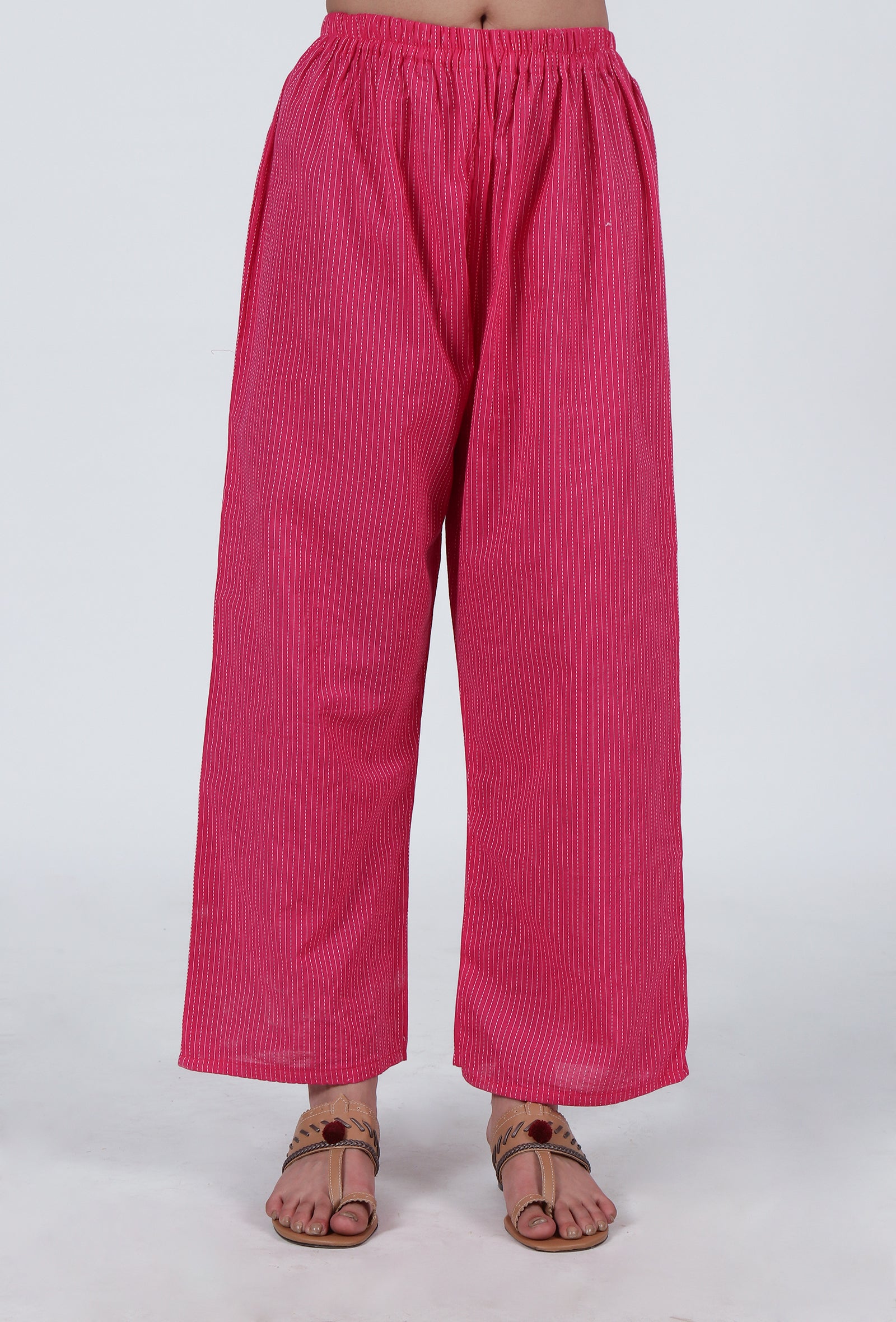 Set Of 2: Pink Cotton Kurta & Pant Set