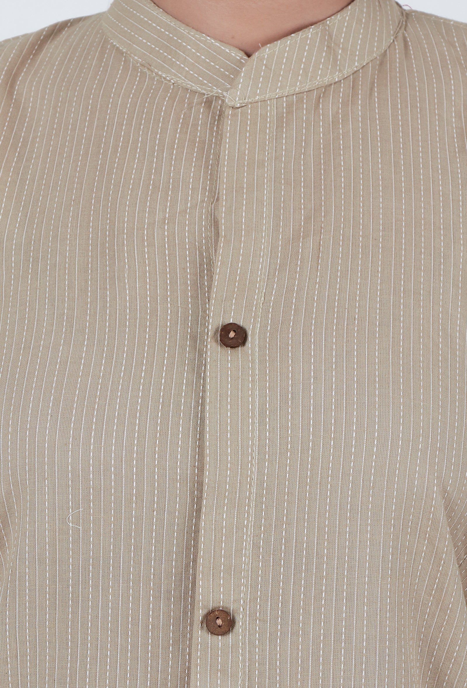Beige Cotton Kurta