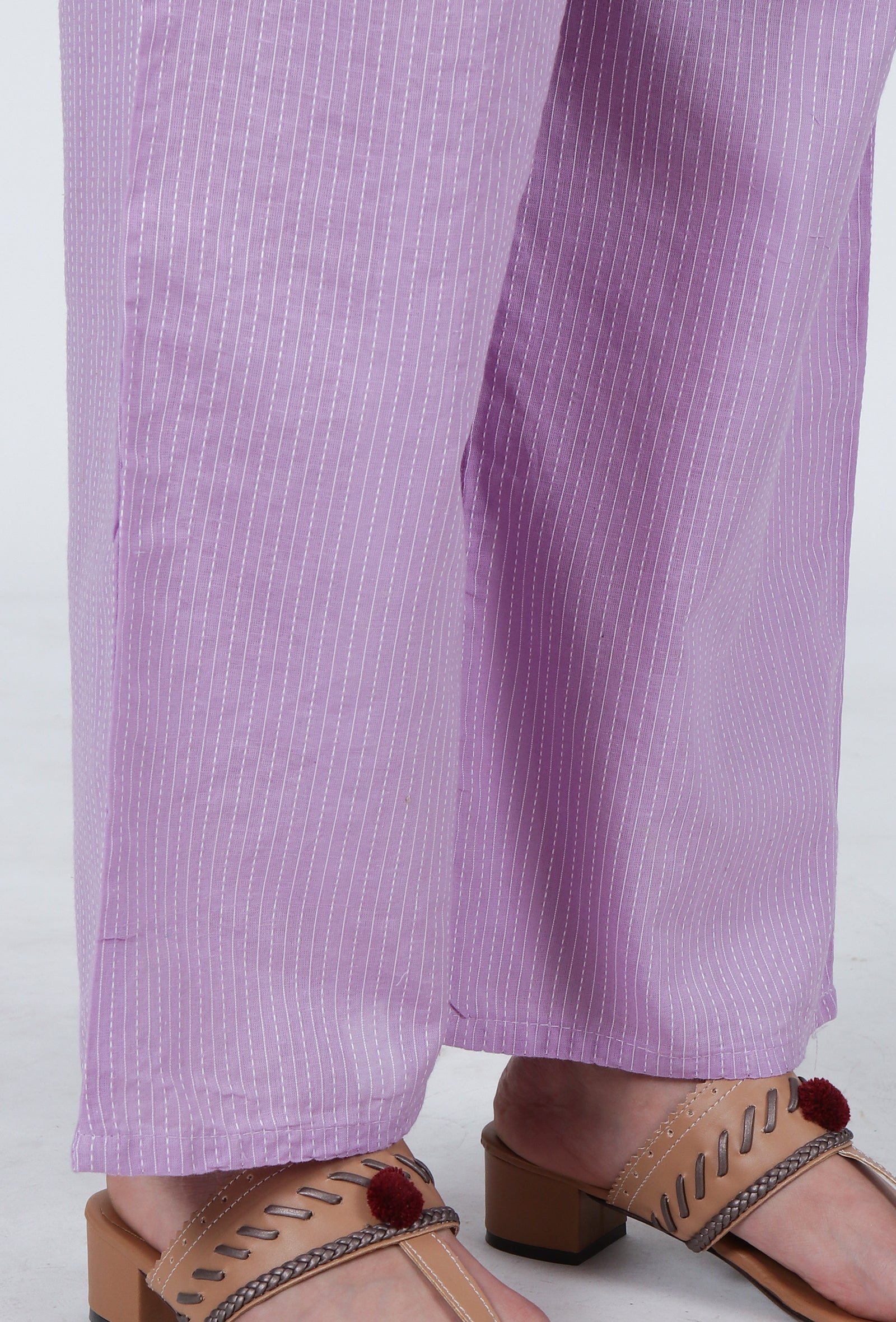 Set Of 2: Lavender Cotton Kurta & Pant Set